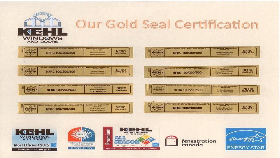 Our Gold Seal Certification