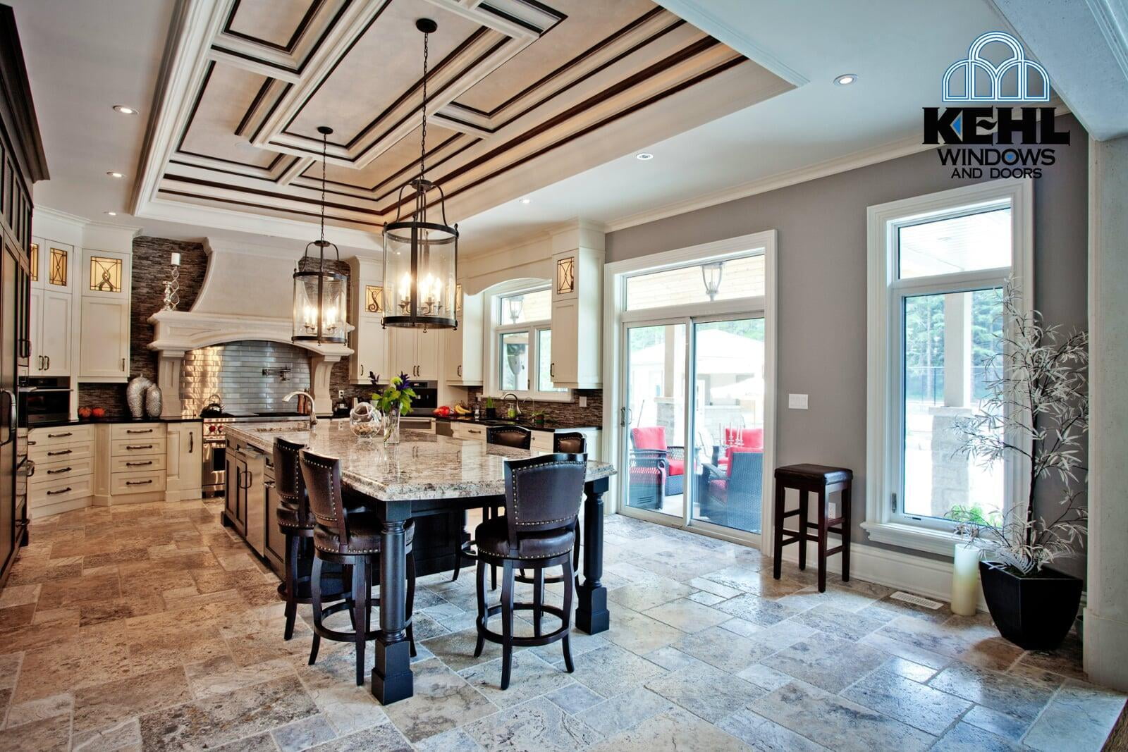 Patio Sliding Door with Transom